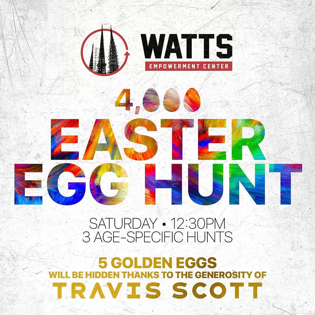 EXPERIENCE JOY like no other with these LITTLE LEGENDS!
Invite a friend or two.
Feel free to bring wrapped candy of any kind/size.
Egg stuffing is @ noon.
Or show up @ 12.30pm to help HIDE and FIND 4k Easter Eggs!
.
HUGE thanks to @travisscott for ho