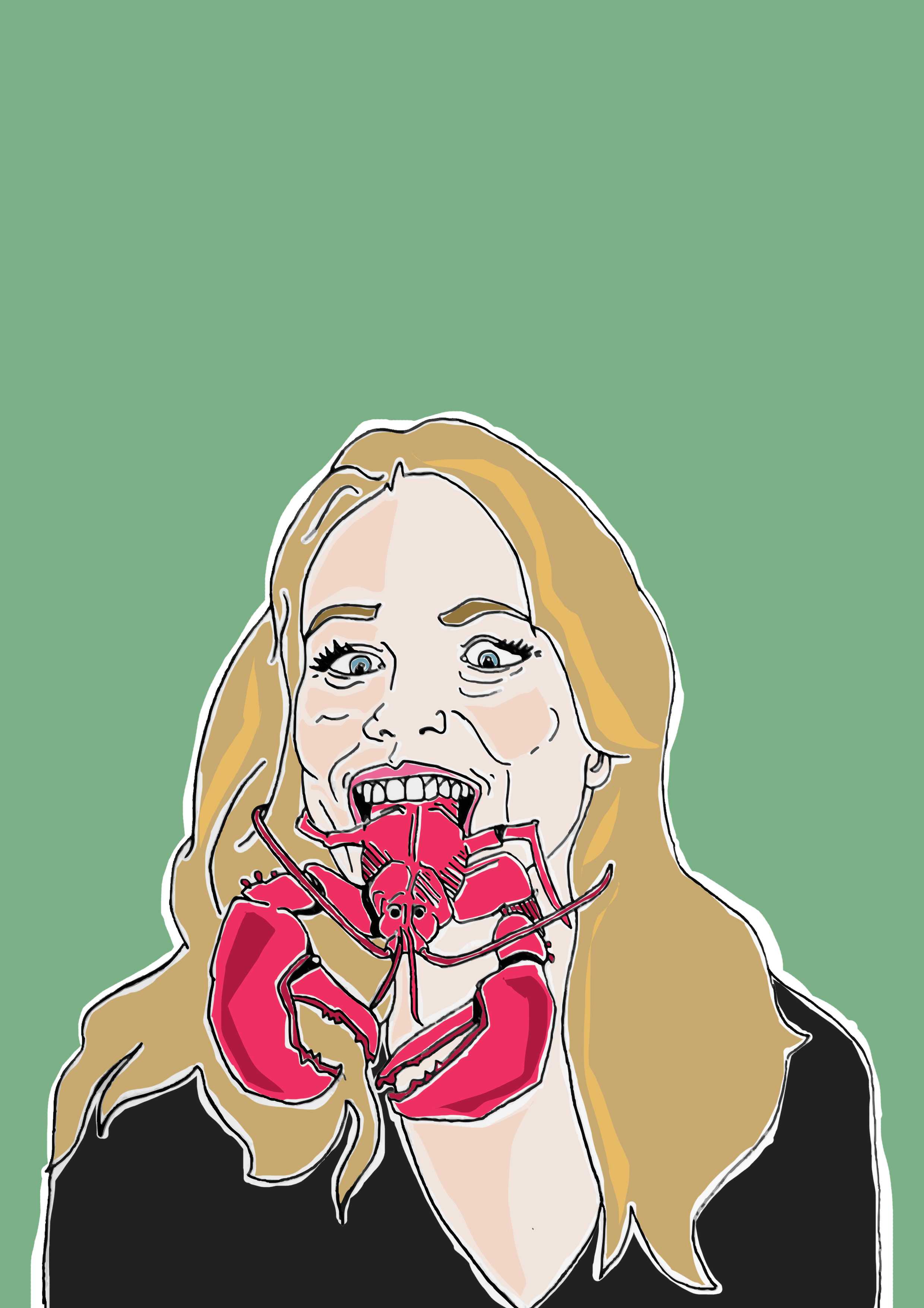 Elizabeth Shue and the lobster