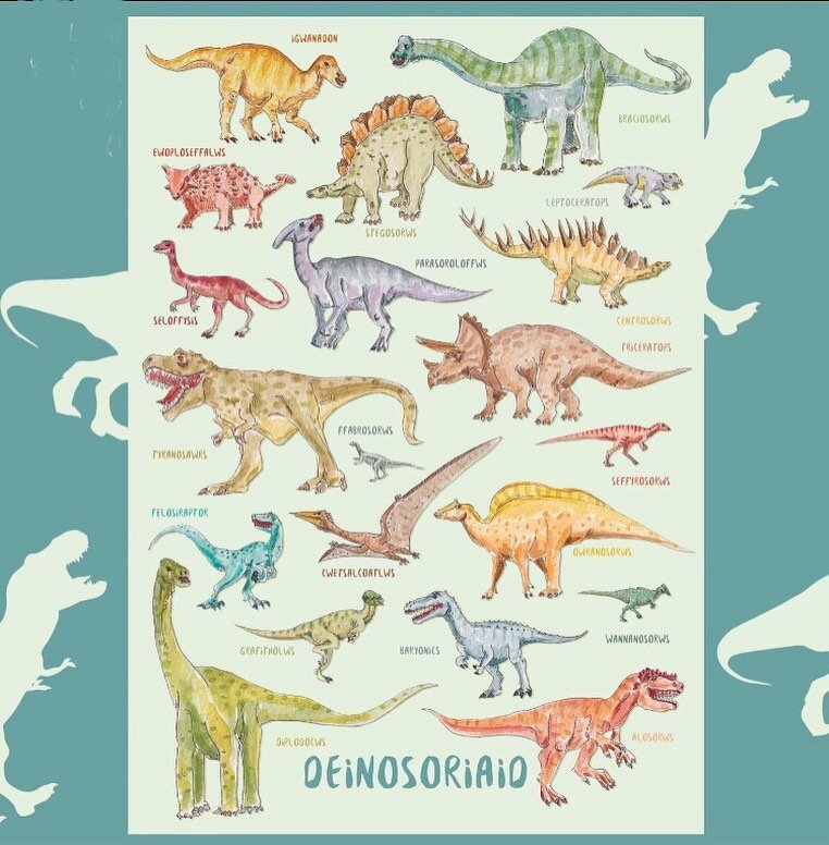 Poster Deinosoriaid Cymraeg
Welsh Dinosaur Poster 
.
Printiau i ddod yn fuan!
Prints coming soon!

#etsyuk
.
.
.
.
.
.
#deinosoriaid #dinosaur #dinosaurs #print #poster #cymraeg #cymru #cymro #cymraes #wales #welsh #welshlanguage #watercolour #painti