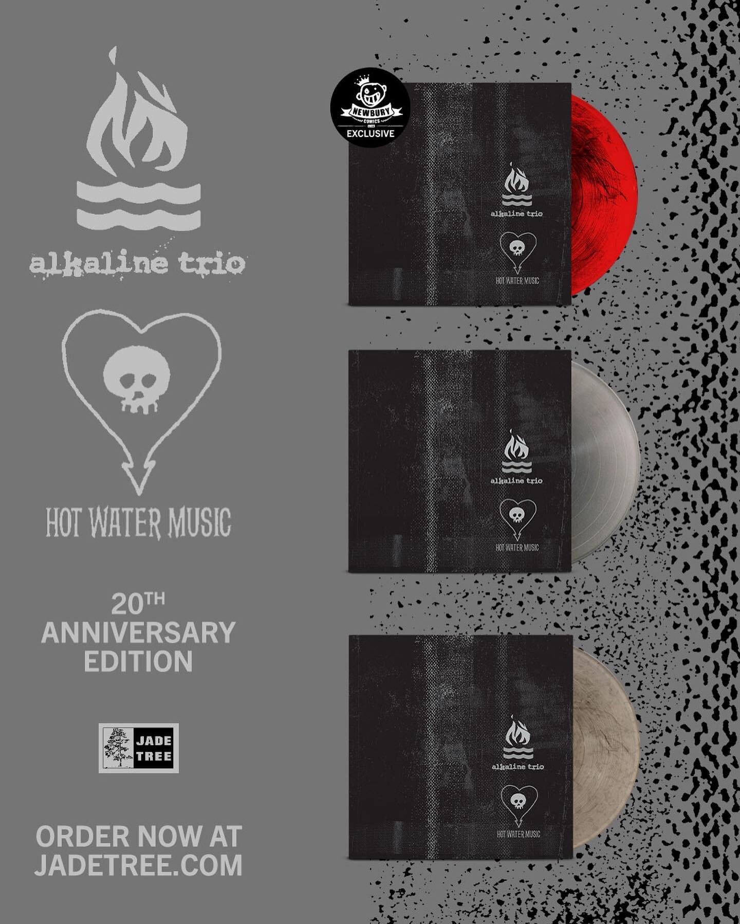 Head's up, the 20th anniversary vinyl re-issue of @Alkaline_Trio x @HotWaterMusicofficial 'Split' is now available for pre-order! Link in our story and Vinyl Highlight.

#AlkalineTrio #HotWaterMusic #Vinyl #NowSpinning #MusicMonday #JadeTree