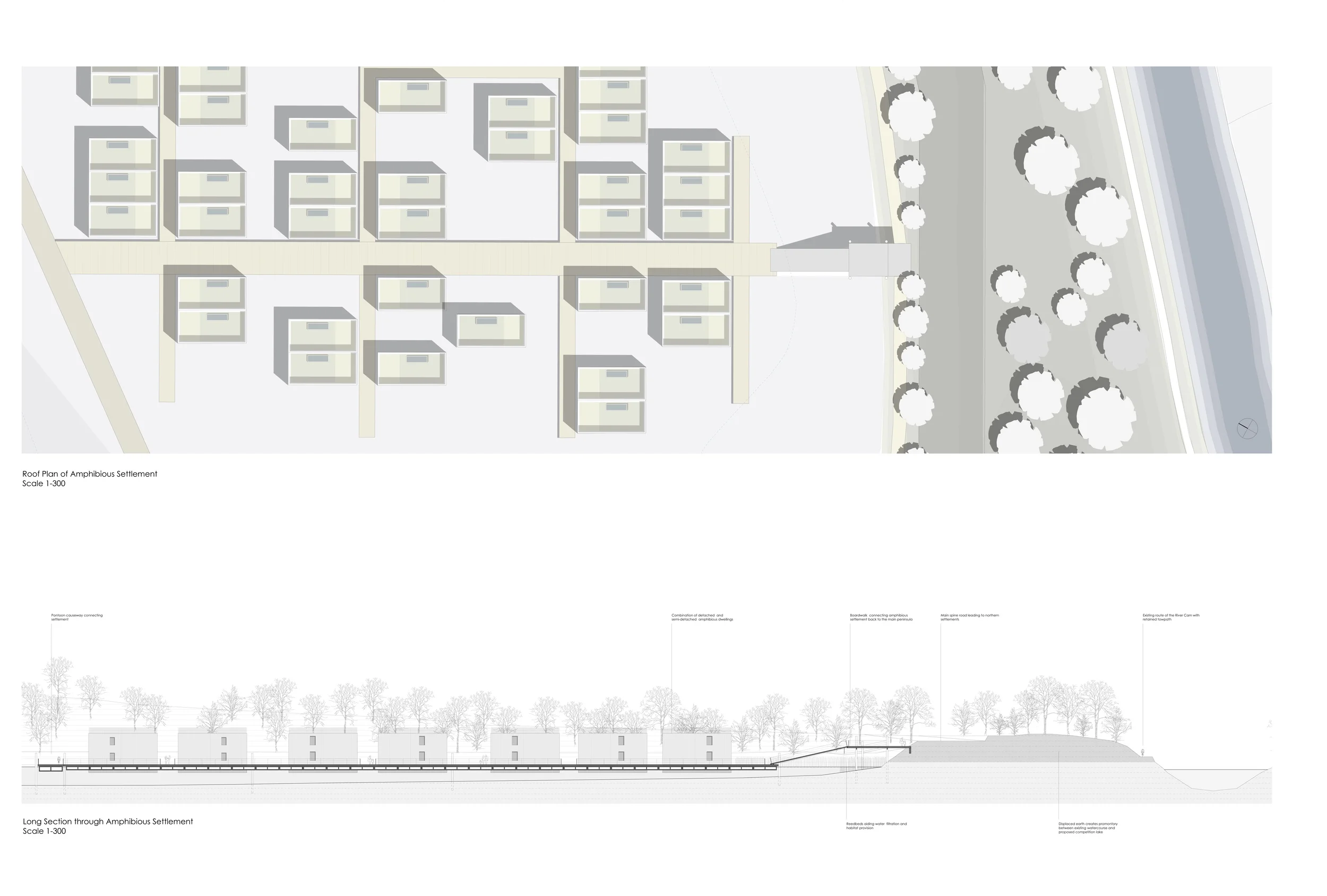 Amphibious settlements facilitate practical inhabitation of the floodplain, meaning that rather than displacing populations away from economic centres, we are able to foster community through proximity.