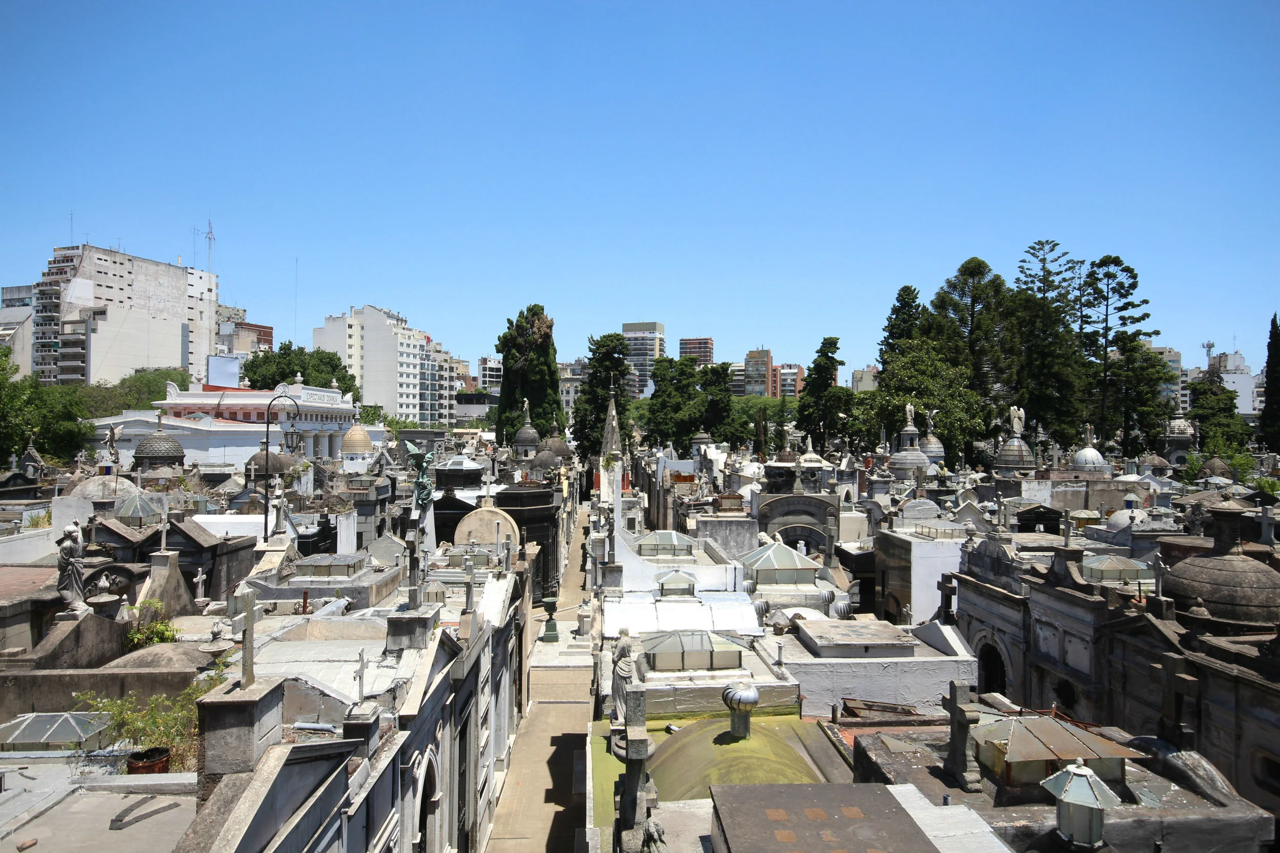 I say bury, but walking through the cemetery you quickly realise that these are tombs. Some seemed to have multiple levels below ground and almost all had sarcophagi laid on show. 