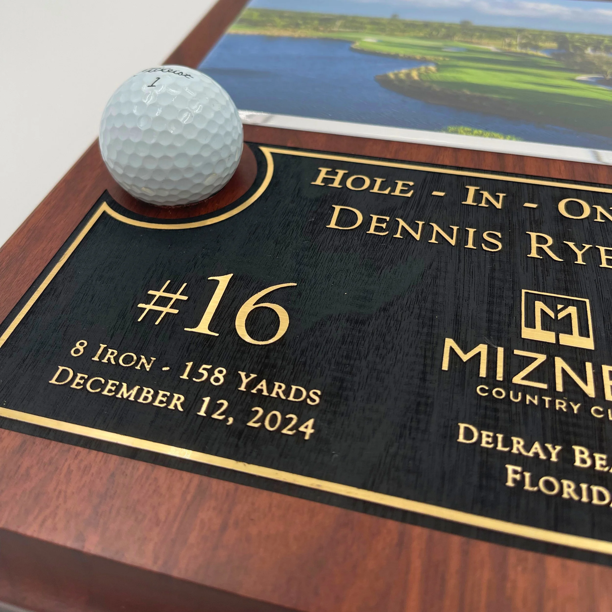 Hole-In-One Photo Award With Ball Display