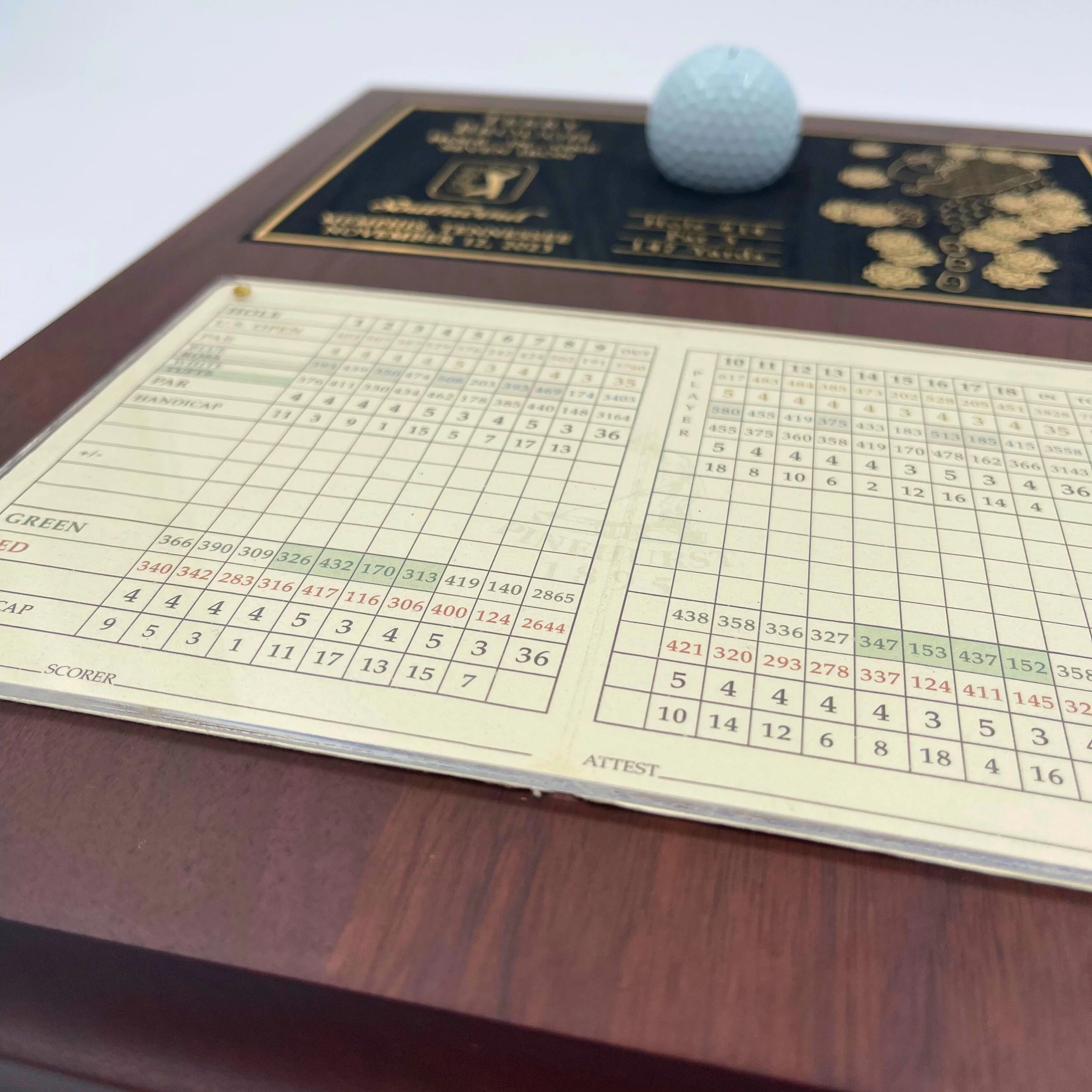 Classic Hole-In-One Award With Scorecard And Ball Display