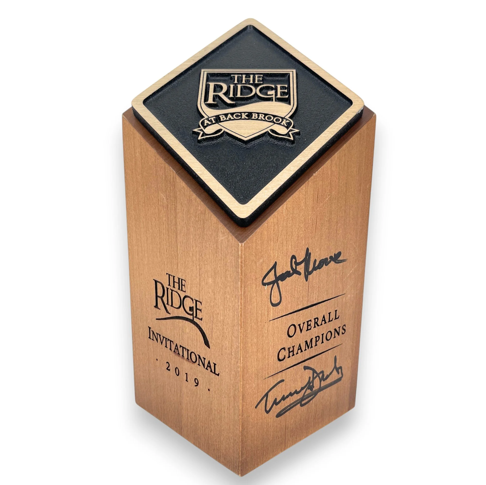 Sizes: 5”, 7”, 9.5”  Base Styles: Black, Wooden  Topper Styles: Metal, Acrylic