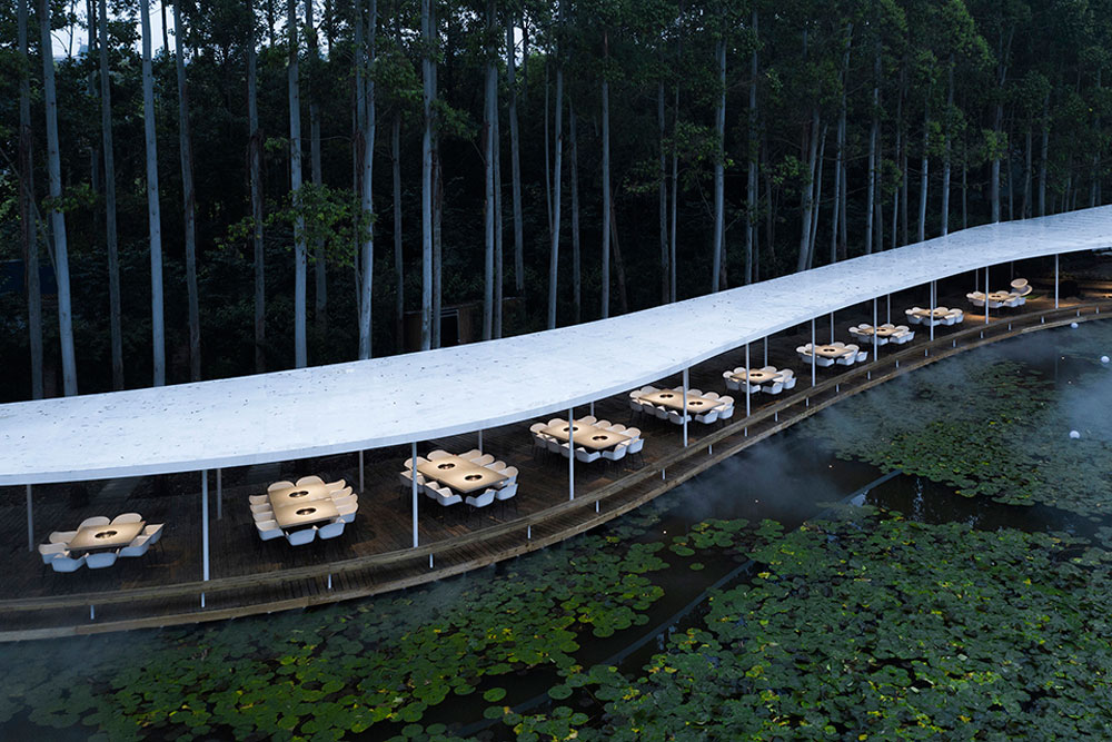 Garden Hotpot Restaurant Gently Integrates With The Natural Site