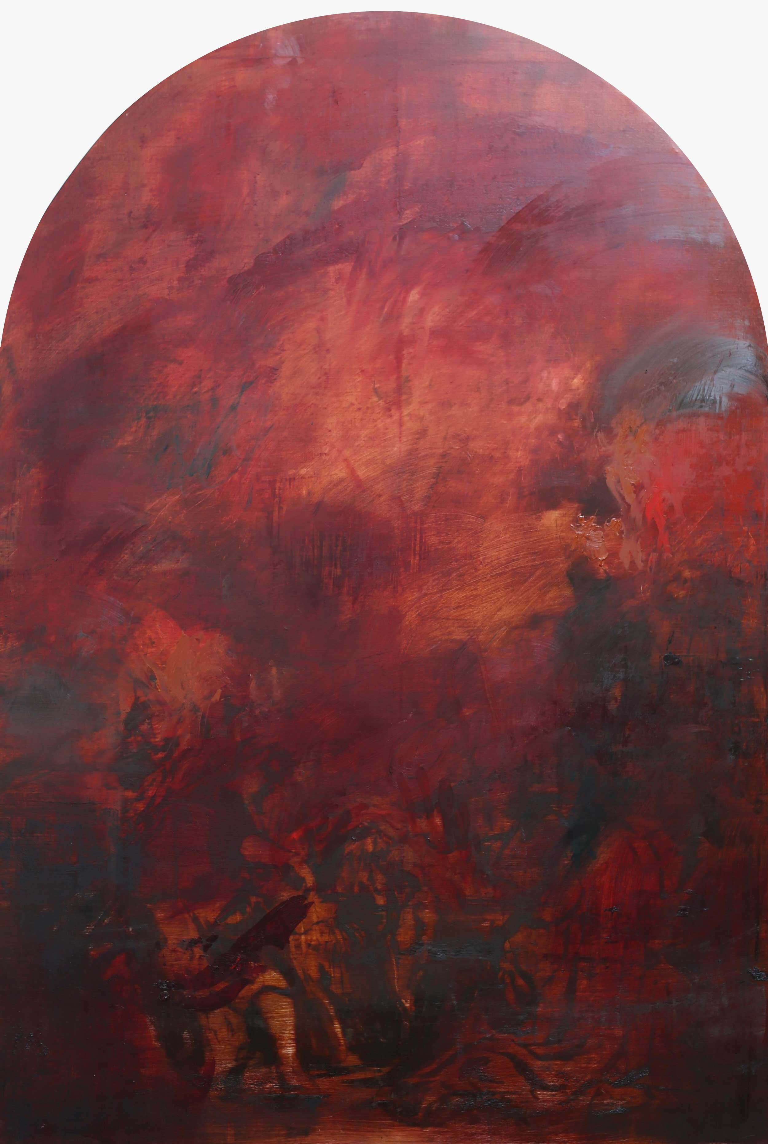 The Assumption with Alizarin Crimson, after Rubens, 220x150cm