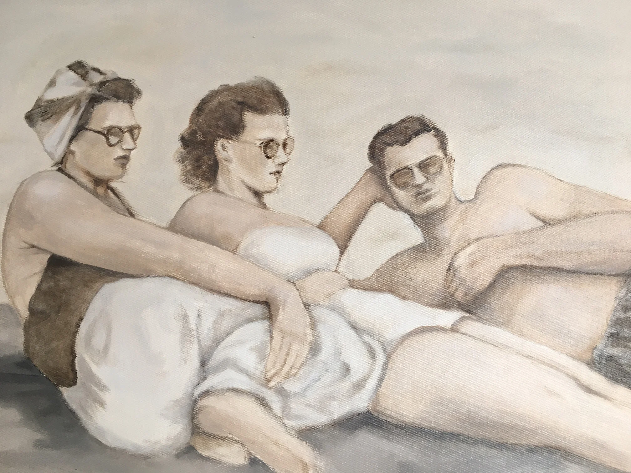 Three Friends, 2016, oil on canvas, 36" x 24" inches