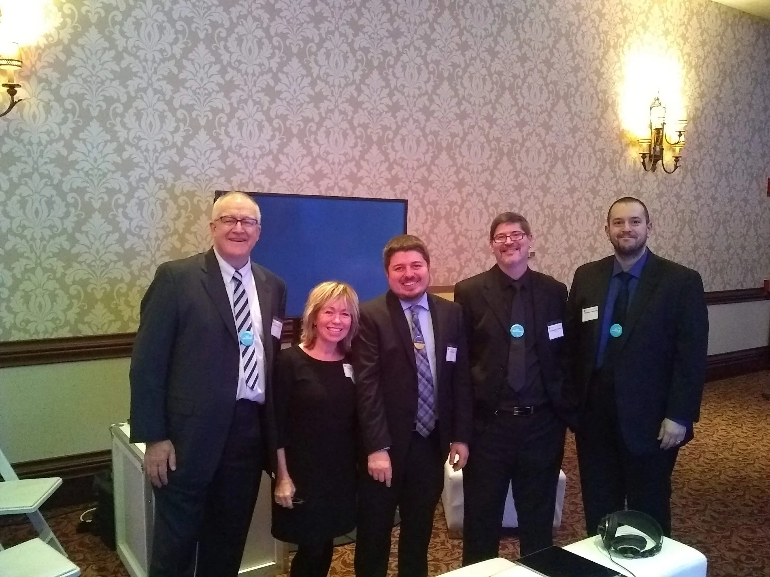  L-R: Matthew Brown, Wendi Cross, Chris DaSilva, Christopher Winders and Christodoulos Benetatos. 