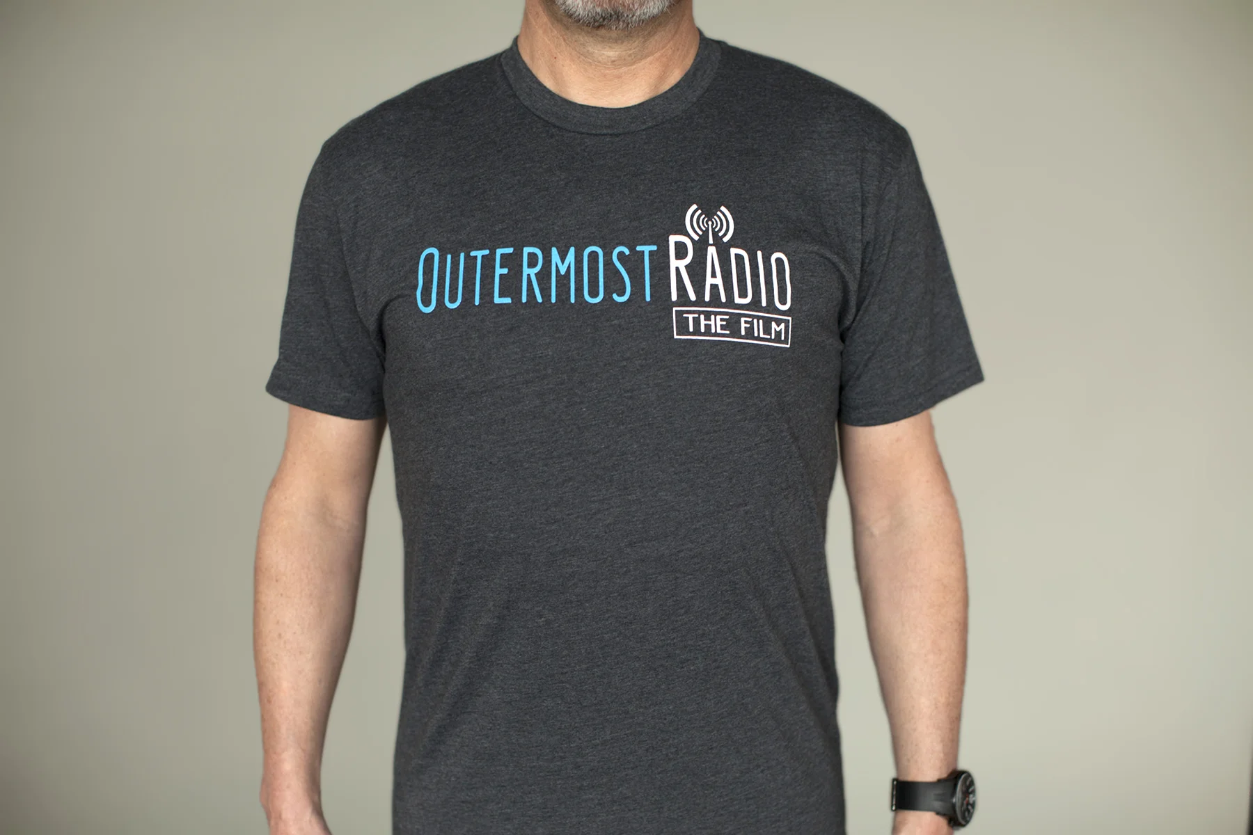Outermost Radio Mens Gray T-Shirt 