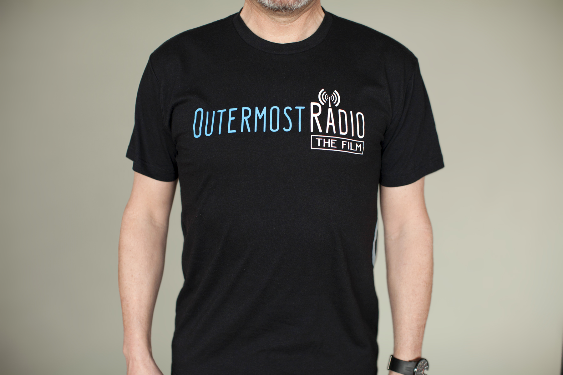 Outermost Radio Mens Black T-Shirt with Radio Side