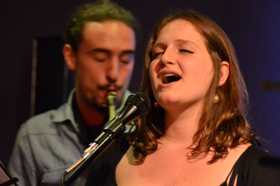  Jazz performance at Take 5 bar in Bologna, Italy.  Accompanied by Giacomo Bartolucci on the saxophone and Alex Fernandez as a beat boxer. 2014 