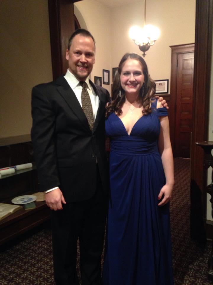 Ann with Professor Robert Pound, Dickinson College Orchestra Conductor, after the concert. 