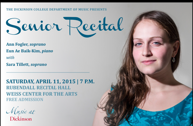 Ann's Senior Recital Poster 2015