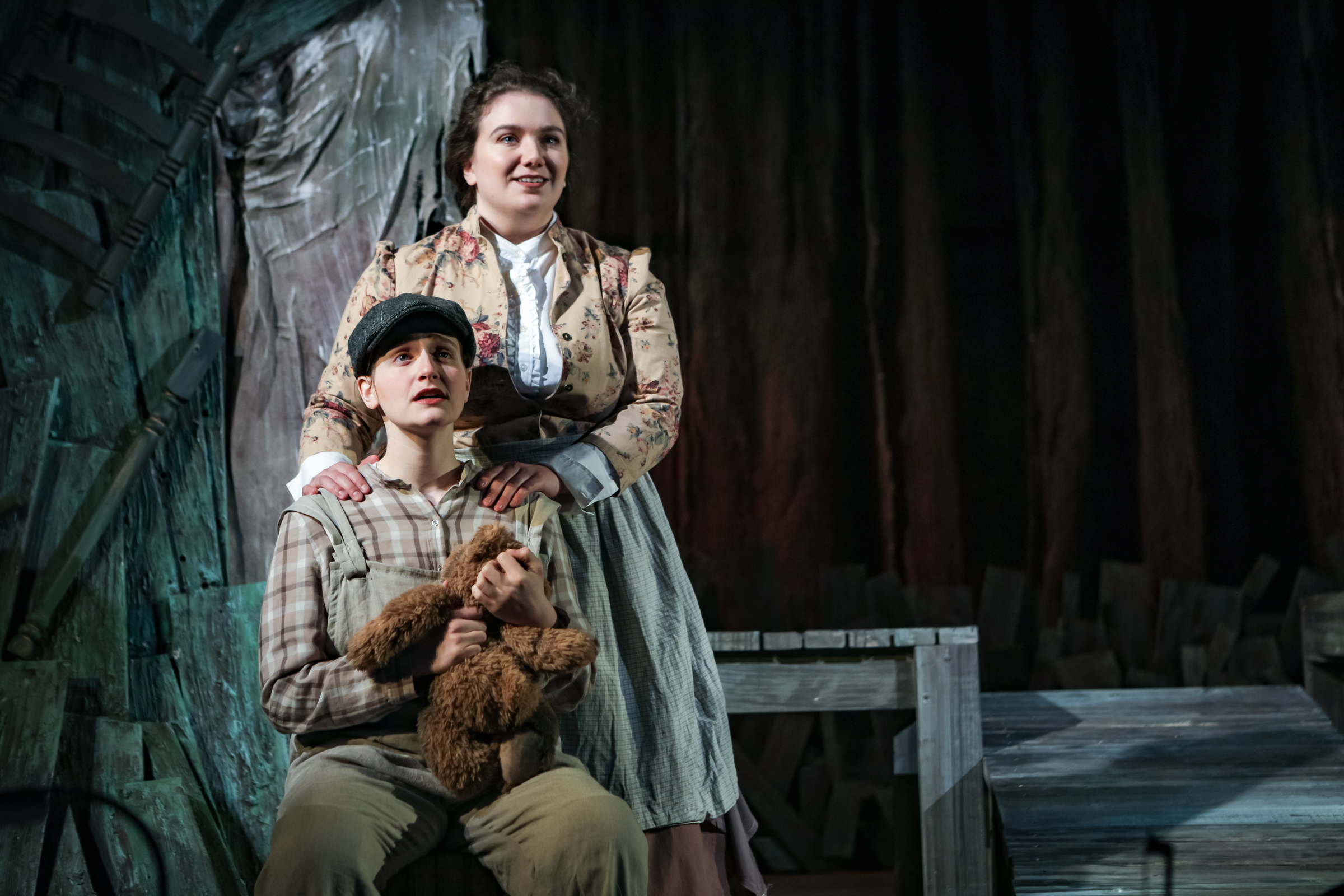  Ann Fogler as Brother and Emily Harmon as Auntie in  The Scarlet Ibis .  Boston Opera Collaborative; January 2019.  Photo Credit: Dan Busler 