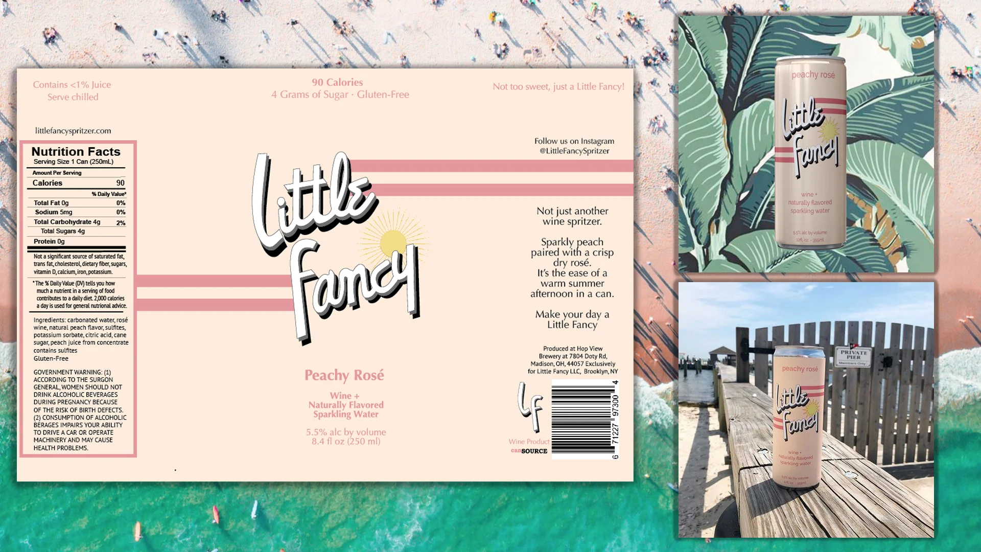 Label design and product image references for Little Fancy Spritzer 2018