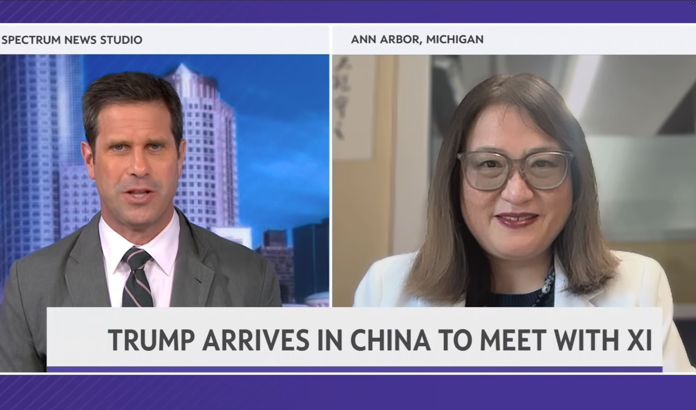 LRCCS Directer Ann Chih Lin speaks with Spectrum News about Trump's China visit