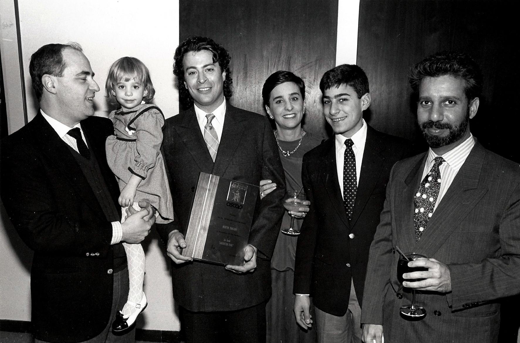 Receiving the ASCAP Deems Taylor Award, 1987, for his book on John Mellencamp, American Fool.