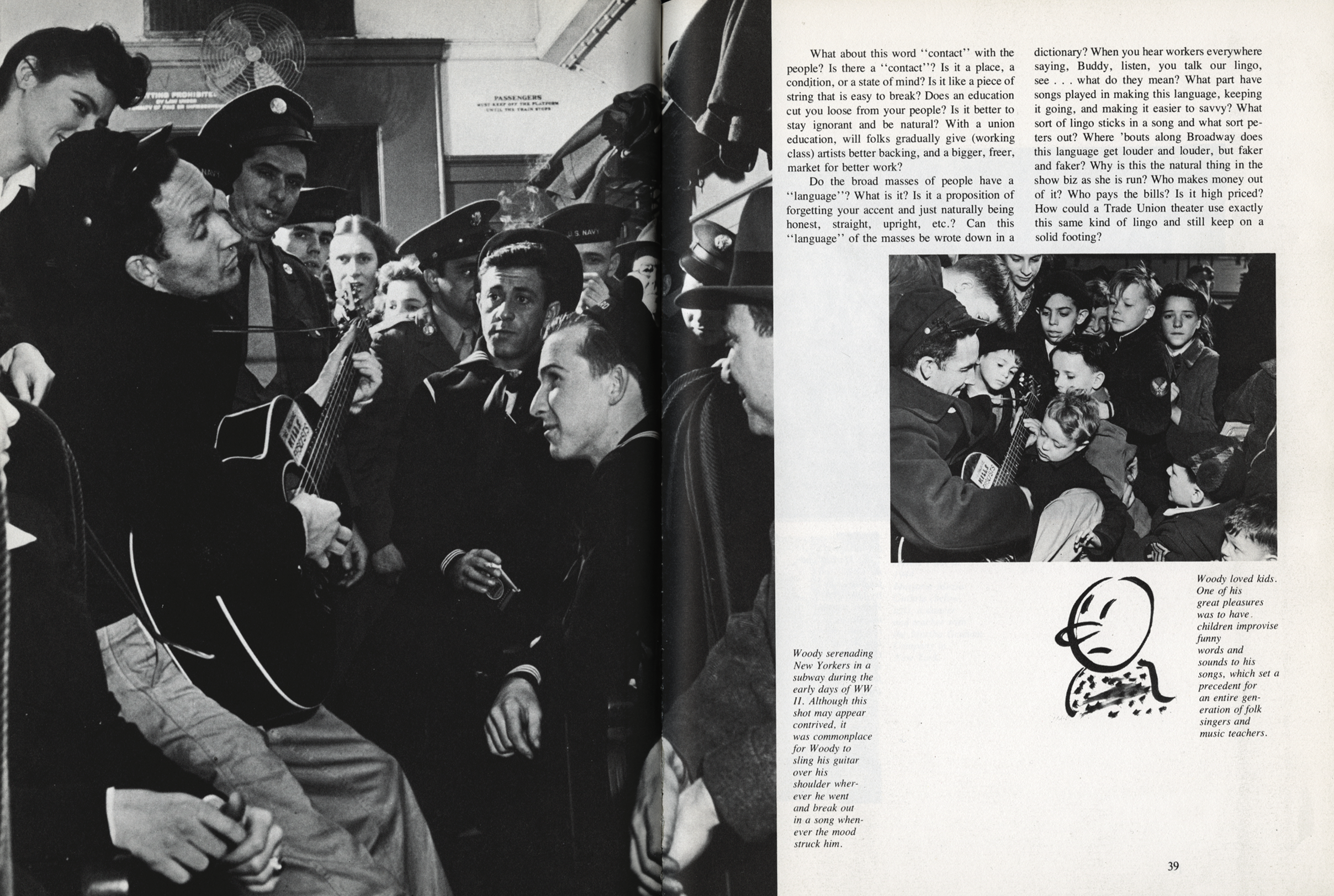 A spread from Woody Guthrie's songbook.