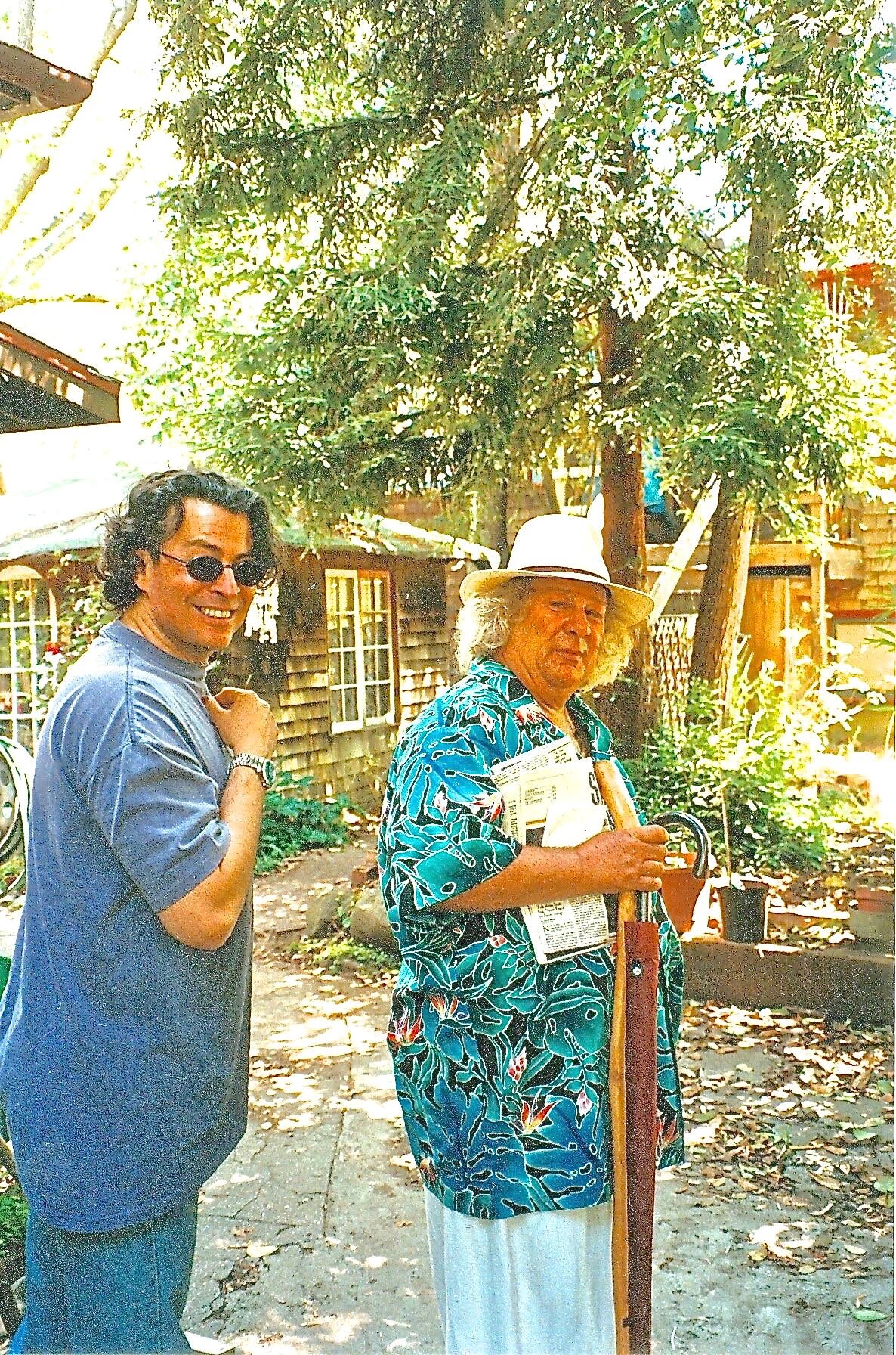 With Wavy Gravy, Los Angeles, 1997, promoting the Grateful Dead's Neckwear Collection