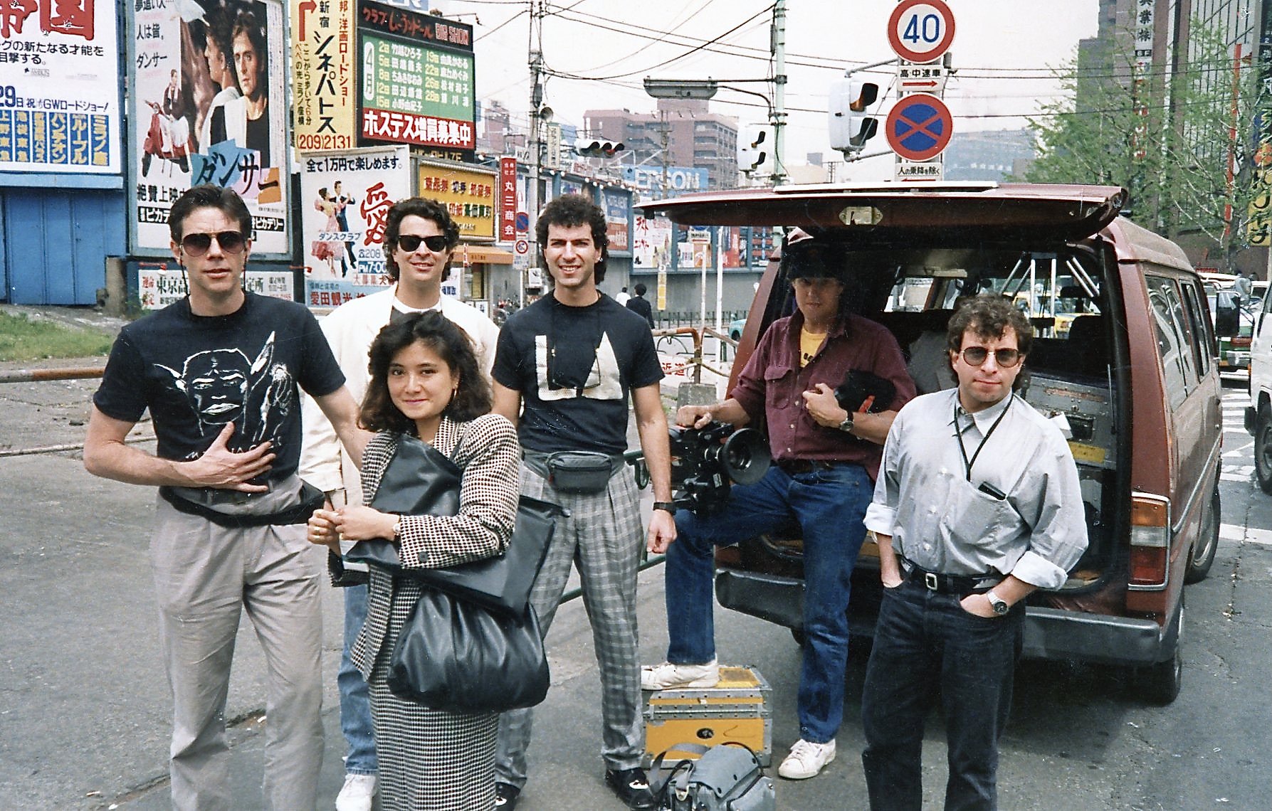  With crew in Tokyo, 1988 