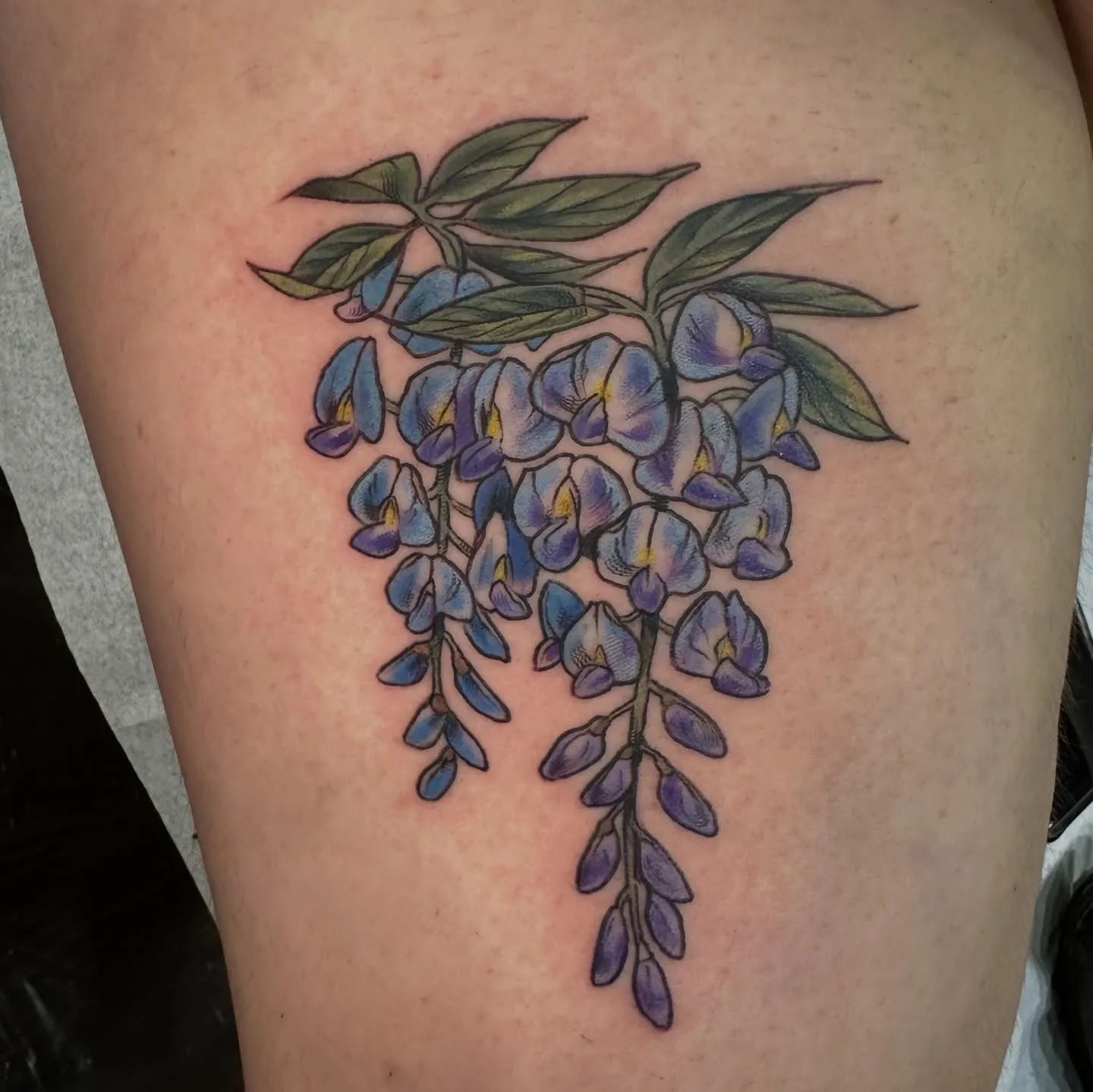 Thanks so much for grabbing this wisteria at the @stlouistattoofestival the other week! I loved making a bunch of these fun color pieces! I&rsquo;ve still got to post a recap of the fun work I got to do while I was there! I&rsquo;ve got a few more co