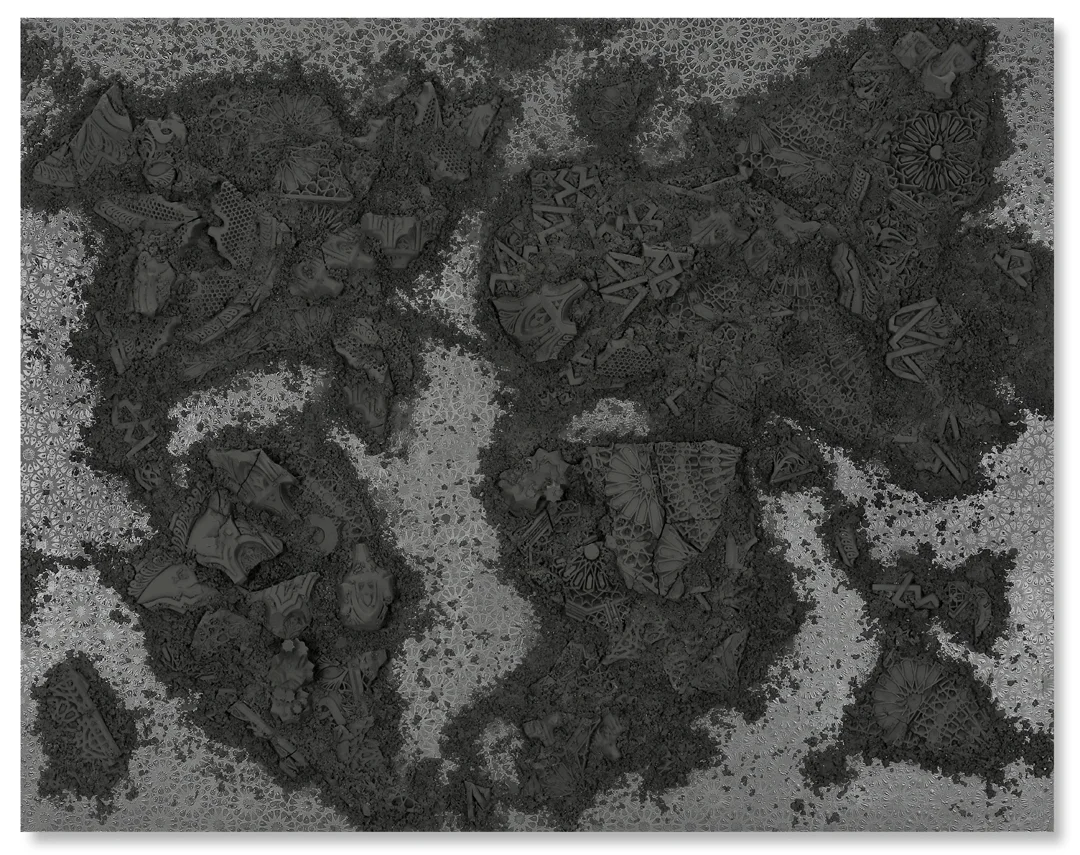 Black Rectangle #2, 2017 - acrylic paint, plaster and gravel on wood panel - 59.1x74.8in | 150x190cm