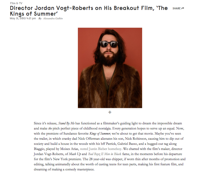 The Time I Spoke to a Sundance Golden Boy