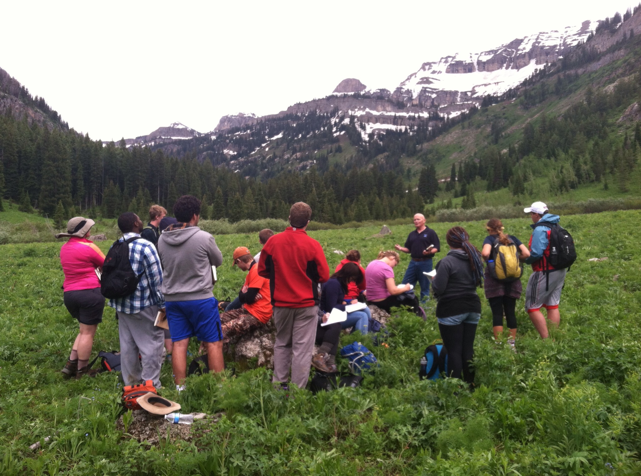 Dr. Rodick with "Wilderness and American Philosophy" class (XE photo)
