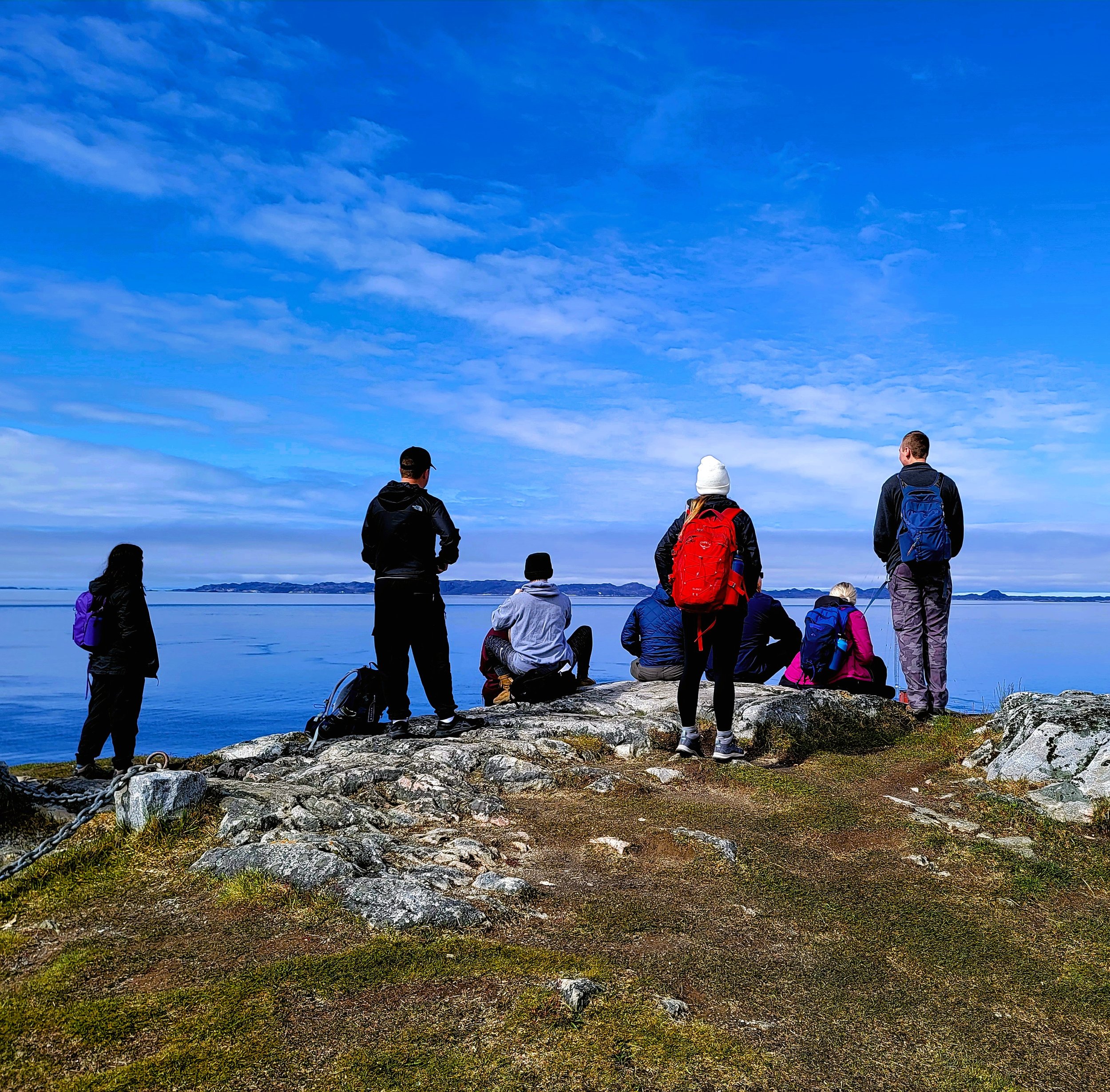 Students viewing the Greenlandic Sea (photo by Dr. Leon)
