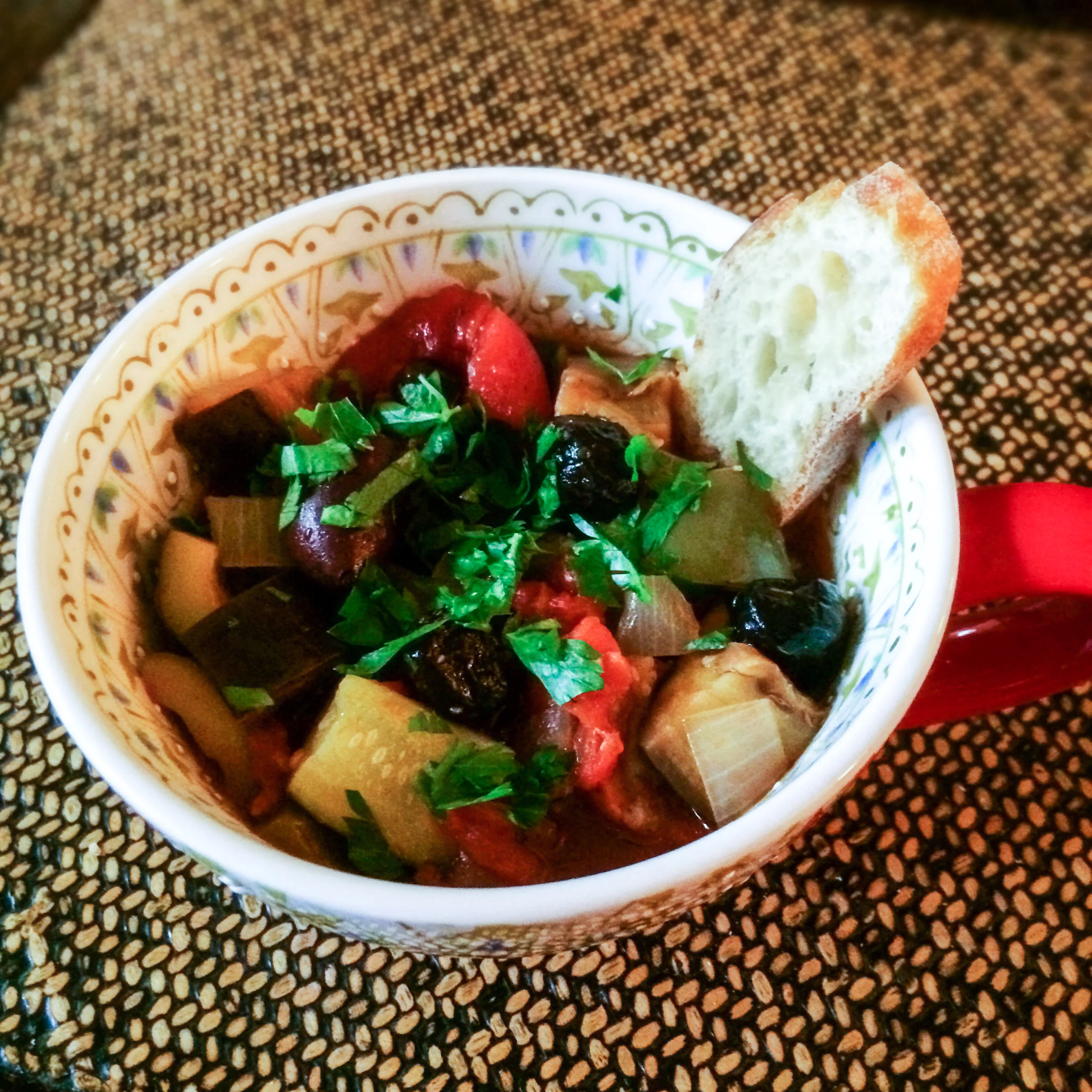 To watch Jacques prepare his Ratatouille with Penne click here (starts at the 1:58 mark) .