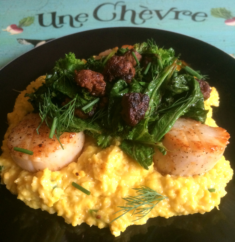 Seared Scallops with Jalapeno Creamed Corn