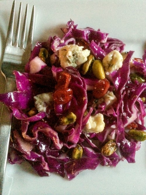 Red Cabbage, Pistachio, Cranberry Salad w/Blue Cheese