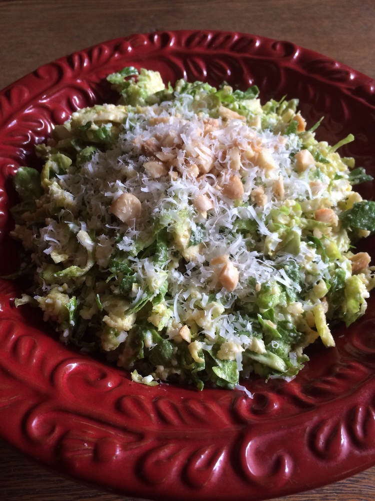 Shaved Brussels Sprouts w/Marcona Almonds & Pecorino