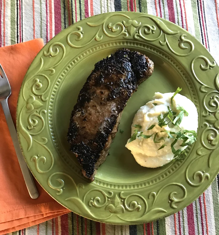 NY Steak with Parsnip Puree — Good Food Makes Me Happy!
