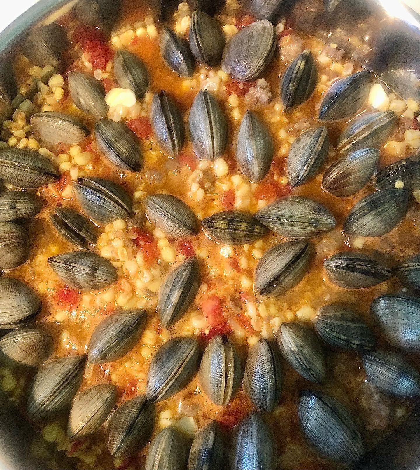 Unusual and delicious clam recipe from @inagarten - Summer Skillet with Clams, Sausage &amp; Corn #whatsforlunch #endofsummer