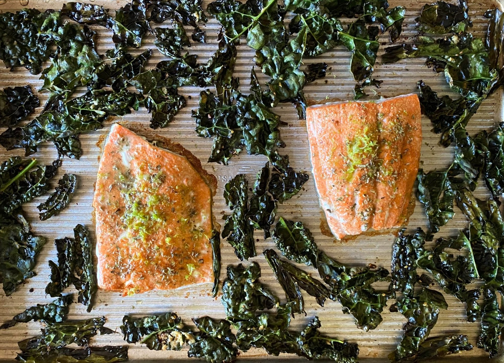 Salmon with Garlicky Kale