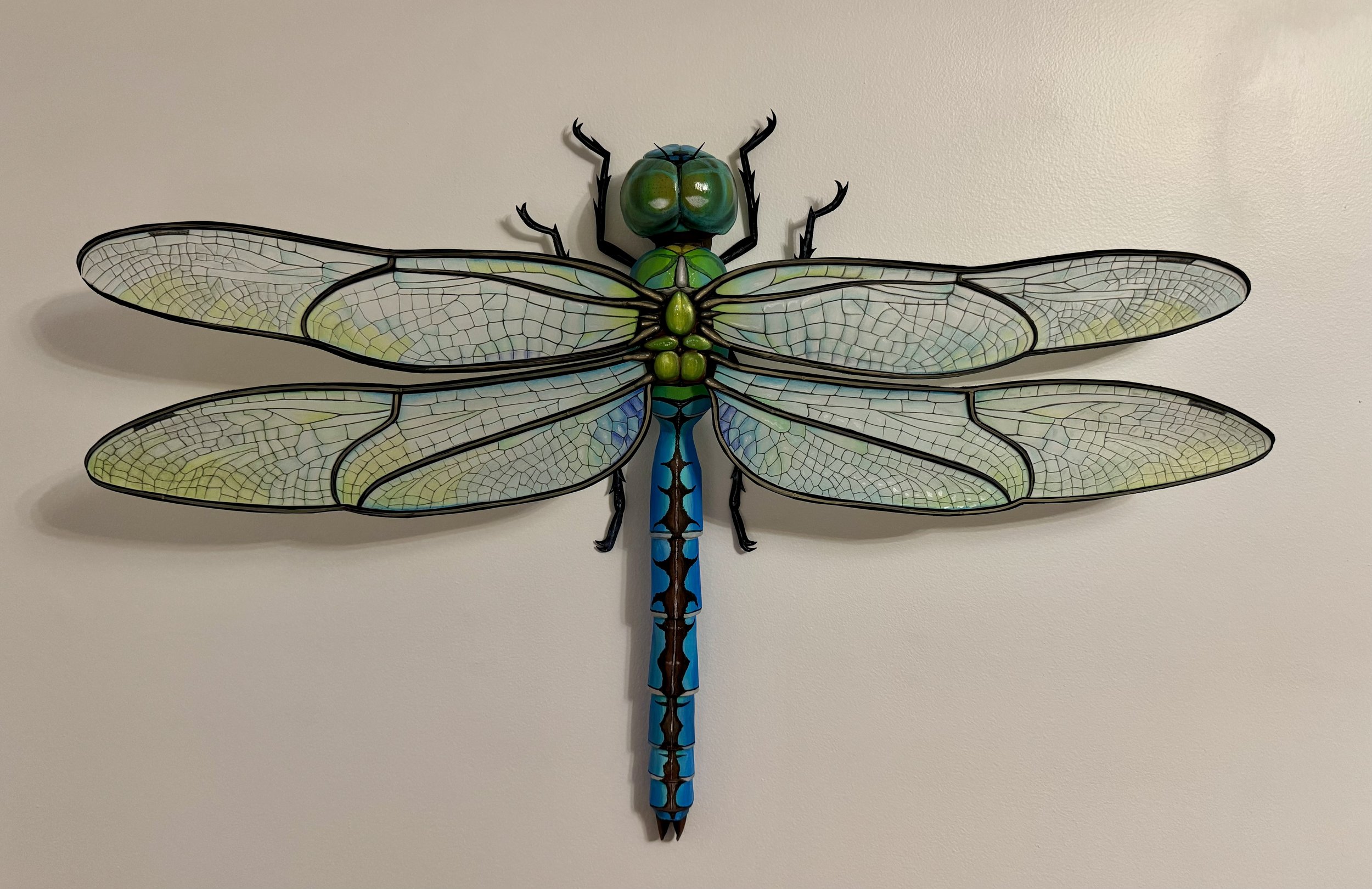 Blue Emperor Dragonfly,  Paper Mâché