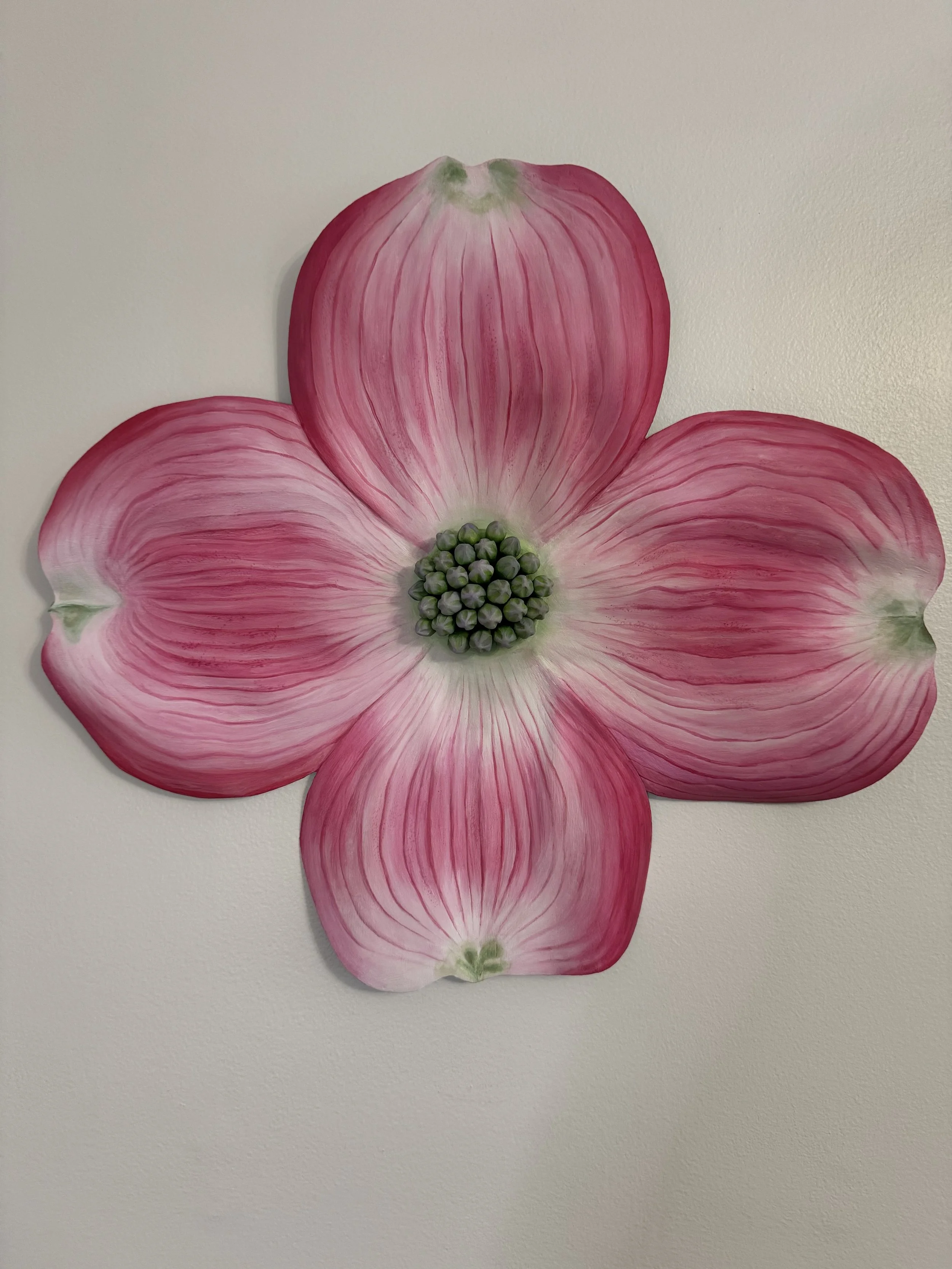 Pink Dogwood Flower, Paper  Mâché and Cardboard 