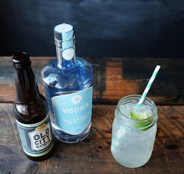 MOSCOW MULE {$7} Ingredients: Watershed Vodka | Old City Soda Ginger Beer | Lime wedge