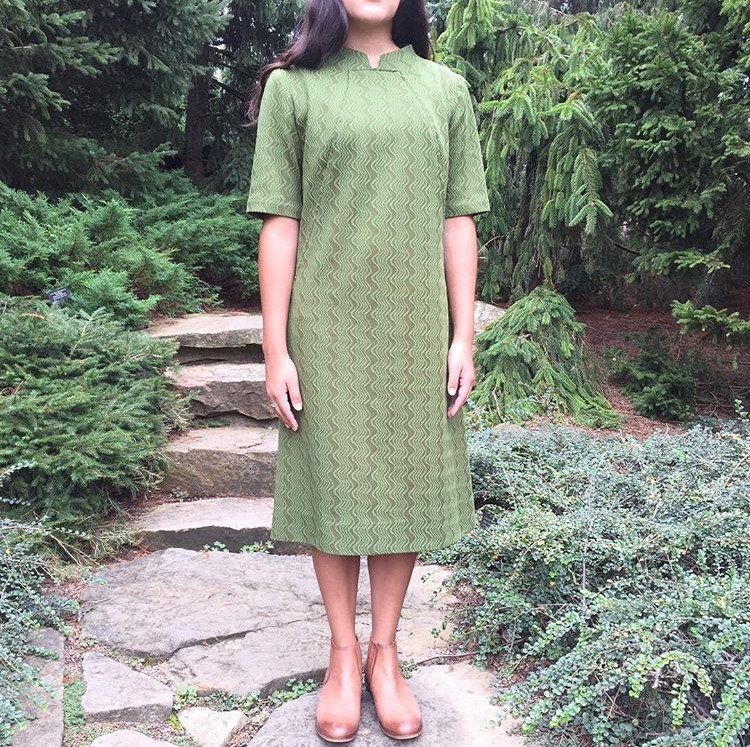 Revealed Seams_Vintage Olive Green Structured Dress_3.jpg
