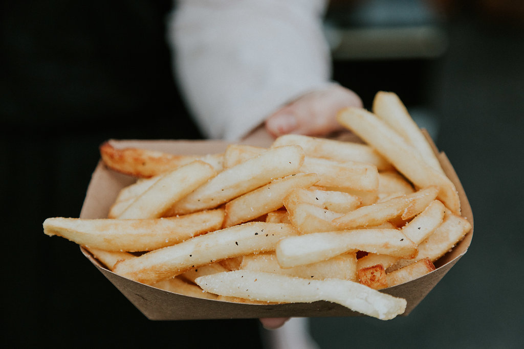 Fries, obviously! You can get these at Burning River Bistro and Cocky’s.