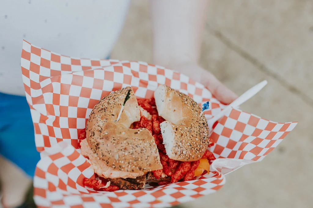 Various Bagel Sandwiches from Burning River Bistro