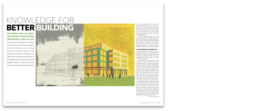 Three feature spreads showing variations of the new design approach.