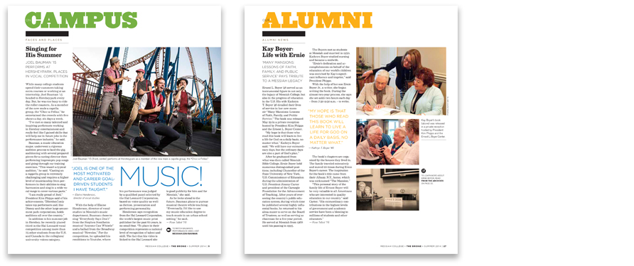AFTER: The news departments are now clearly distinguished from other sections of the magazine.