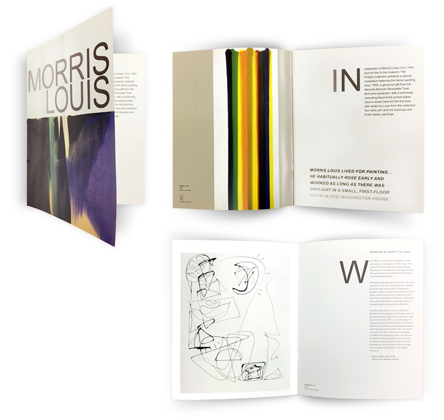 Gallery booklet for The Phillips Collection’s Morris Louis exhibition