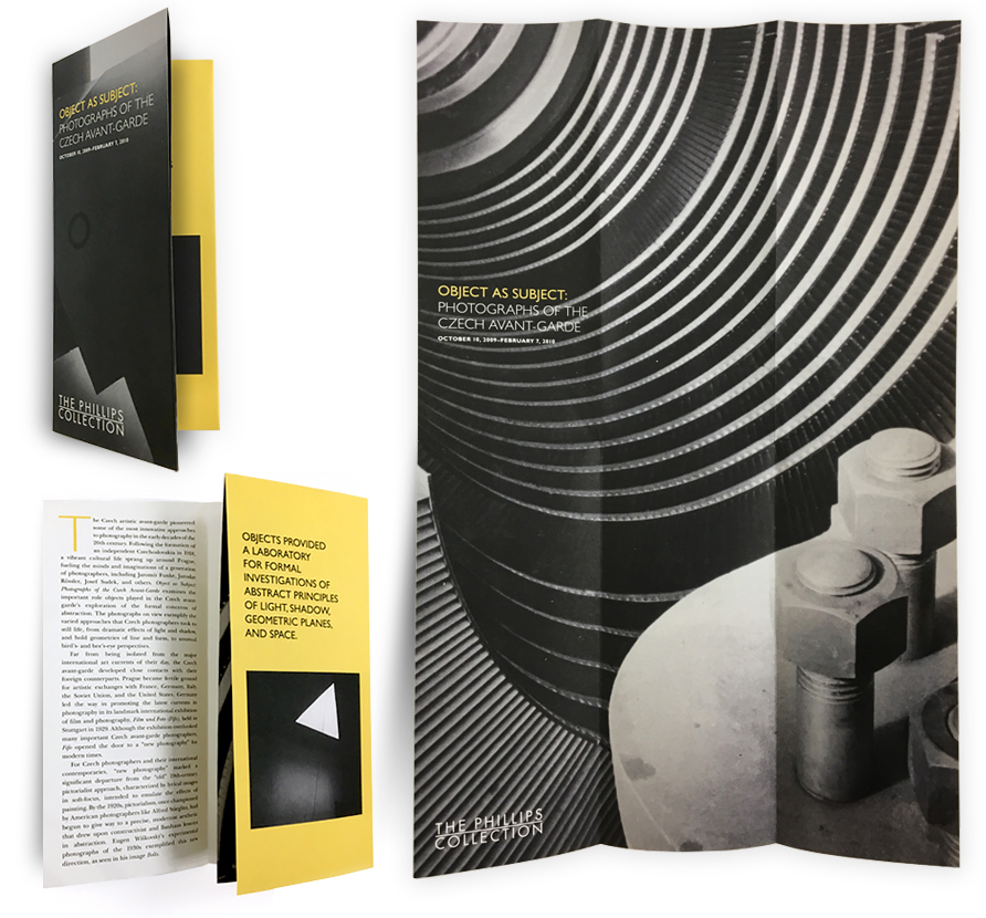 Gallery brochure/poster for The Phillips Collection’s exhibition,“Object As Subject: Photographs of the Czech Avant-Garde”