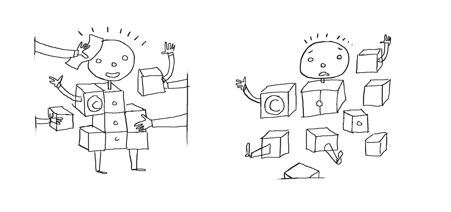 Before and after sketches