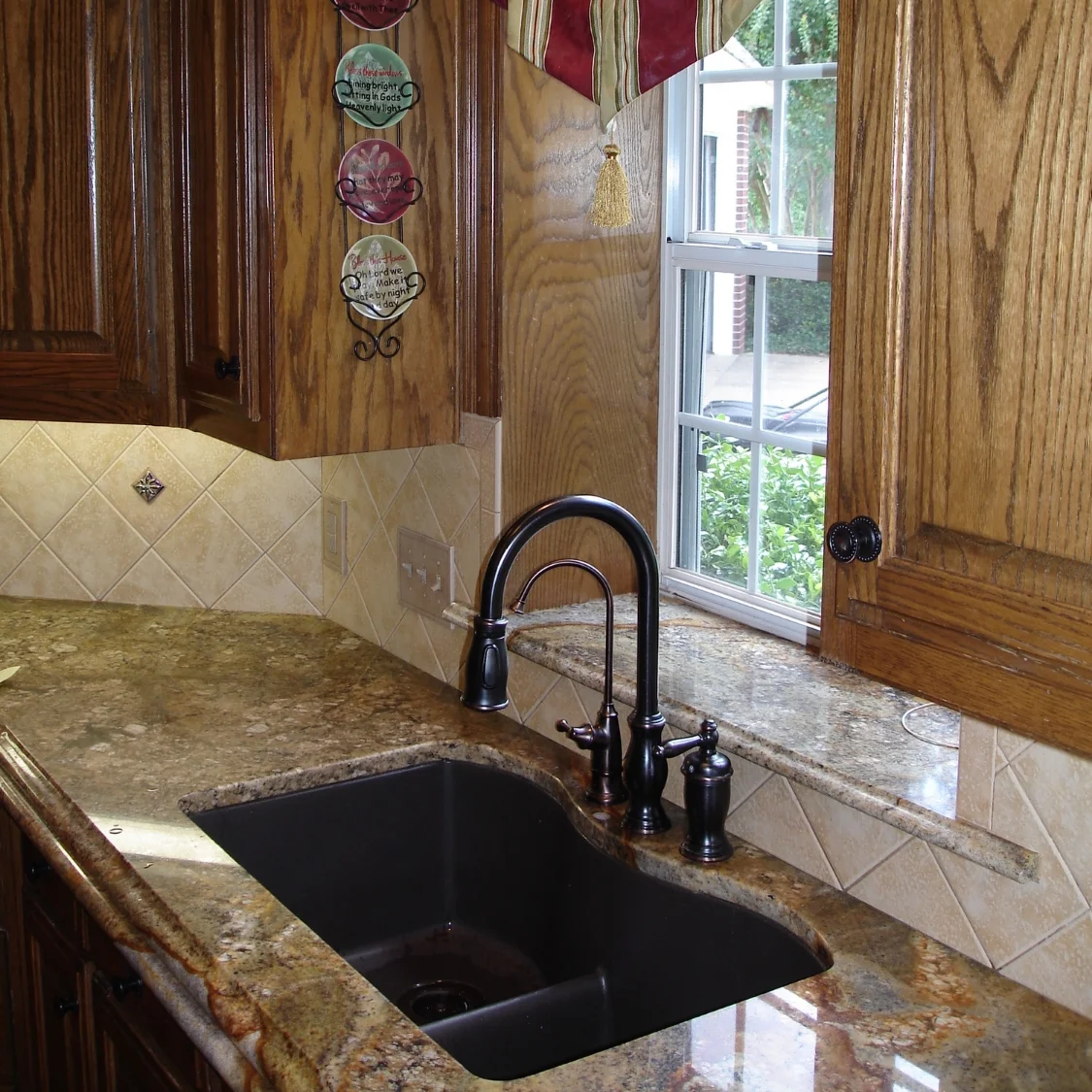 Magma Gold granite with a 6 cm laminate Roman ogee bullnose edge detail (additional fees apply)