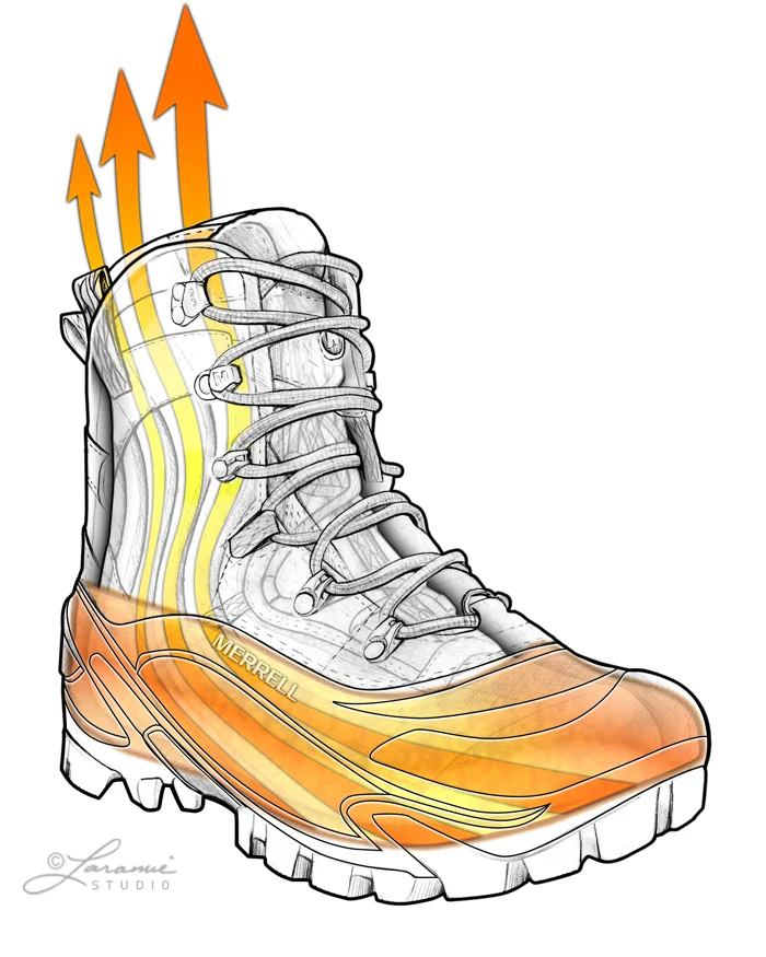 Merrell "Alpha" Heated Boot Concept Illustration